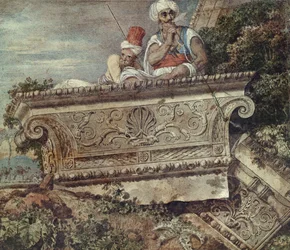 Ruinerna av Apollo Didymaeus tempel, 1765 (wc, kroppsfärg, penna och bläck på papper)